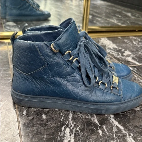 Balenciaga Blue High-Top Sneakers - Picture 5 of 7